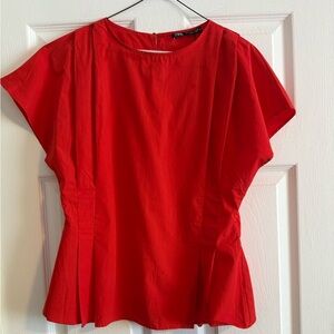 Zara Vibrant Red Blouse